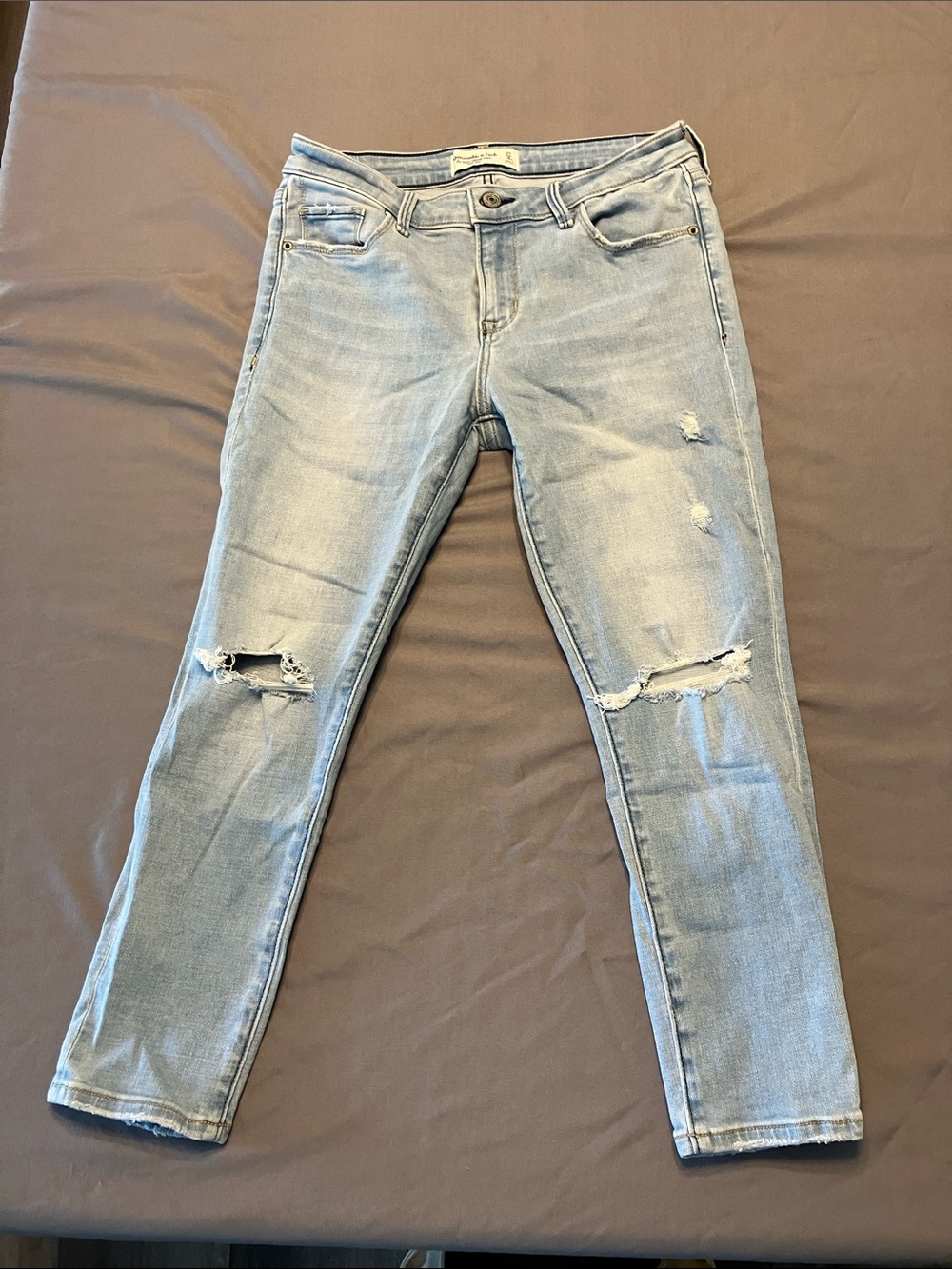 Abercrombie & Fitch Light Blue Skinny Distressed Jeans
